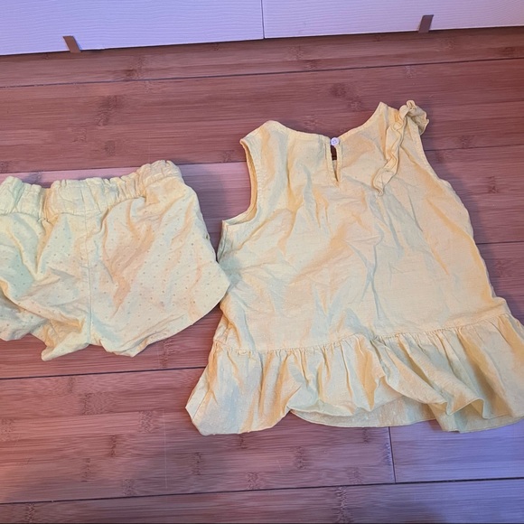 Cat & Jack two piece yellow ruffle summer spring outfit sz 5t - Picture 2 of 3